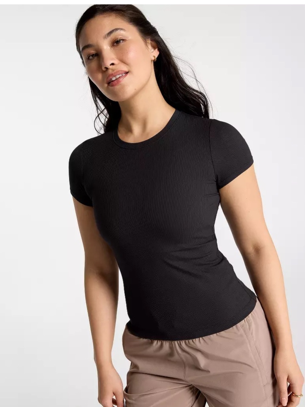 CALIA Women's Everyday Rib Short Sleeve Tee (Runs Small)